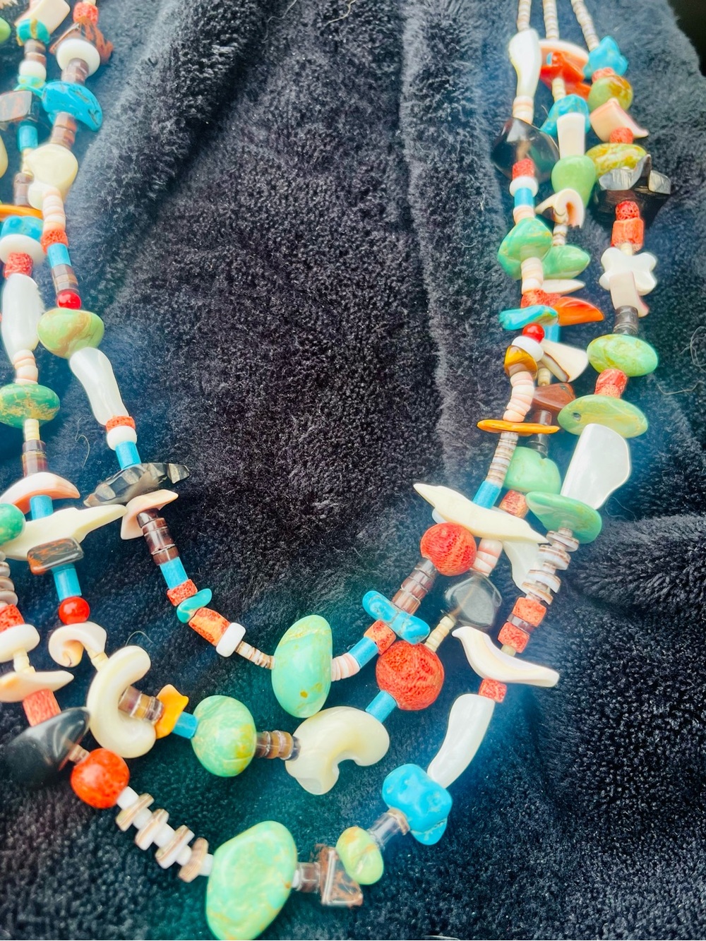 Three 3 Strand Zuni Fetish necklace